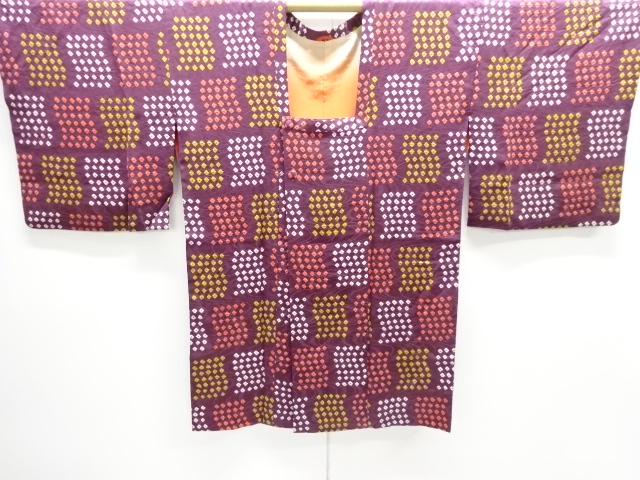 絞り枡模様ロング道行コート